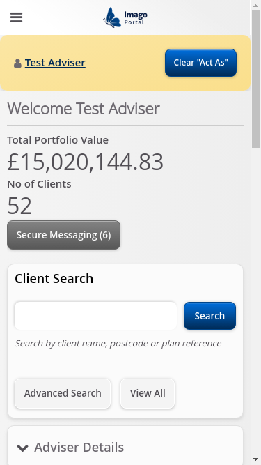 Role-InternalStaff > 03 Adviser Search > Select an Adviser